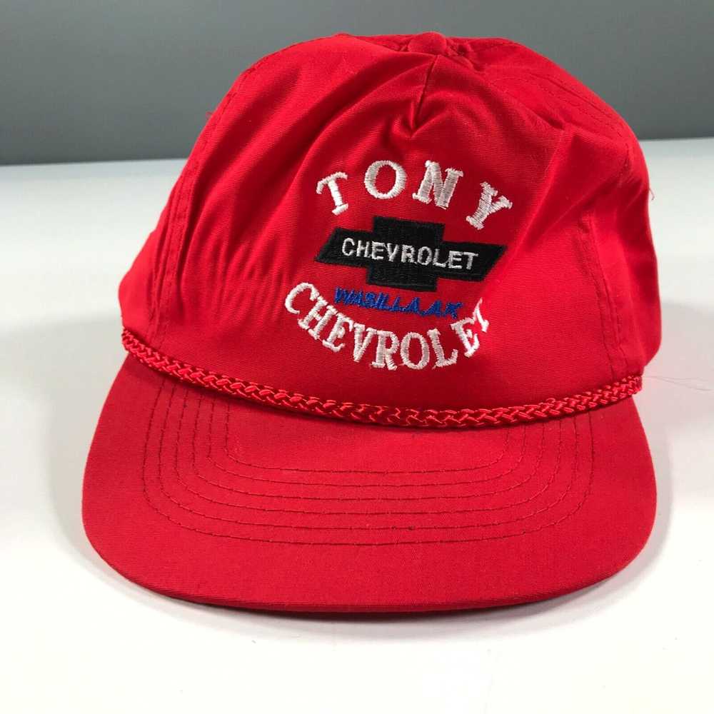 Vintage Vintage Chevrolet Snapback Hat Red Alaska… - image 1