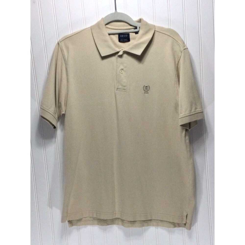 Izod IZOD Silk Wash Mens Size M Beige Cotton Polo… - image 1