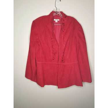 Vintage Dressbarn Womens Red Dress Jacket Size 16W - image 1