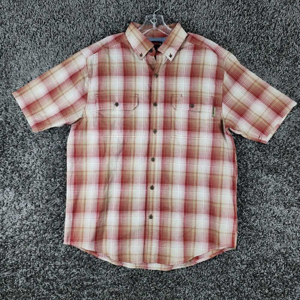 Vintage Wolverine Mens Red Plaid Short Sleeve 100… - image 1