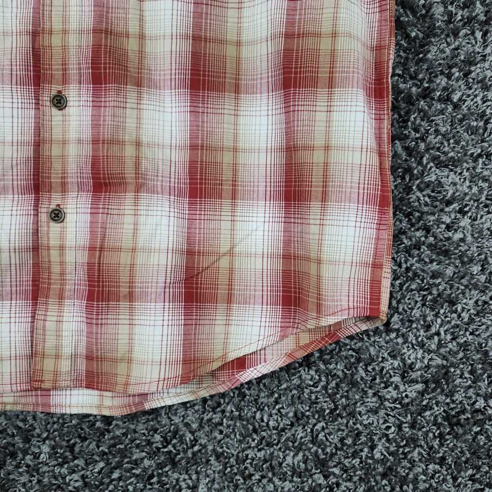 Vintage Wolverine Mens Red Plaid Short Sleeve 100… - image 2