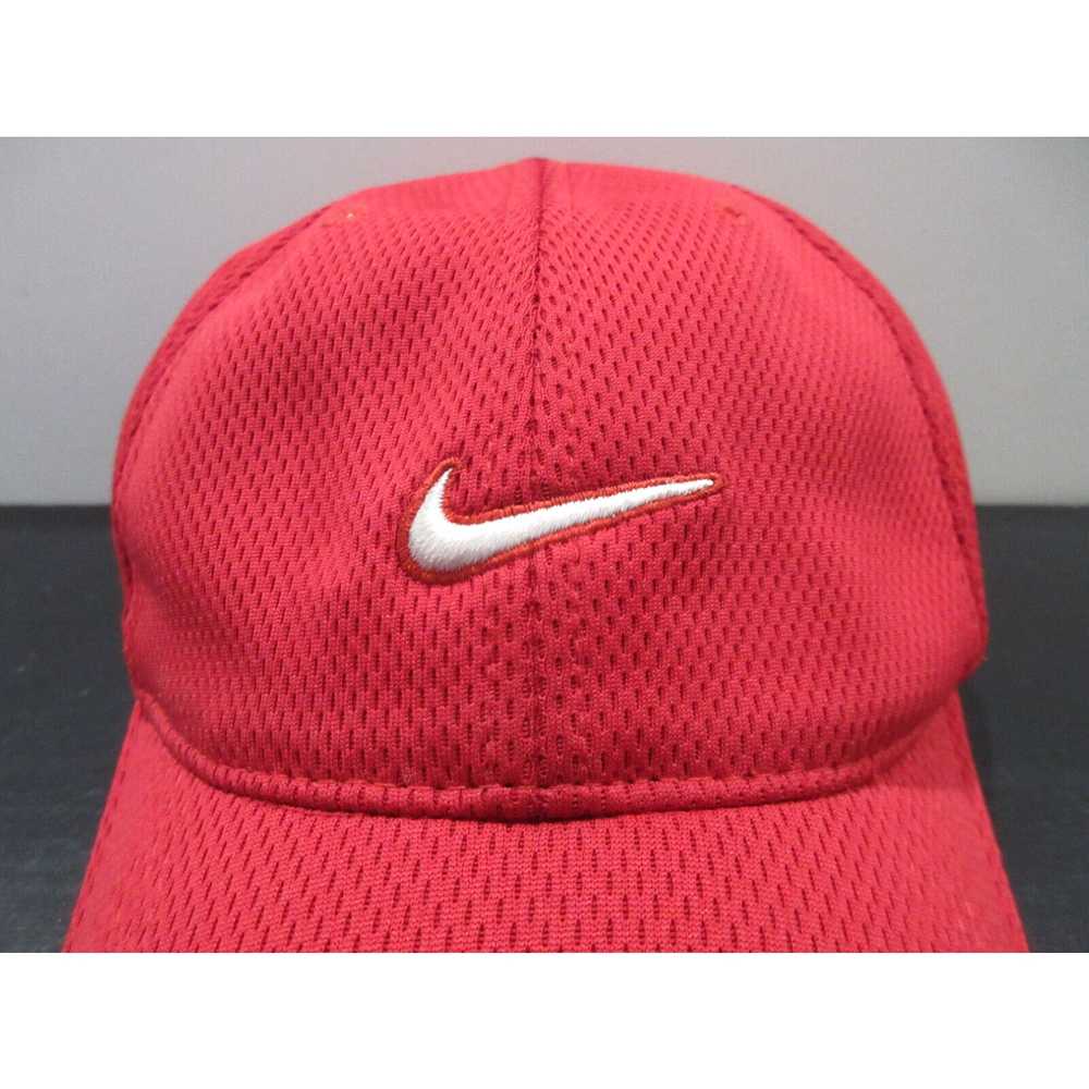 Nike VINTAGE Nike Hat Cap Strap Back Red White Sw… - image 2