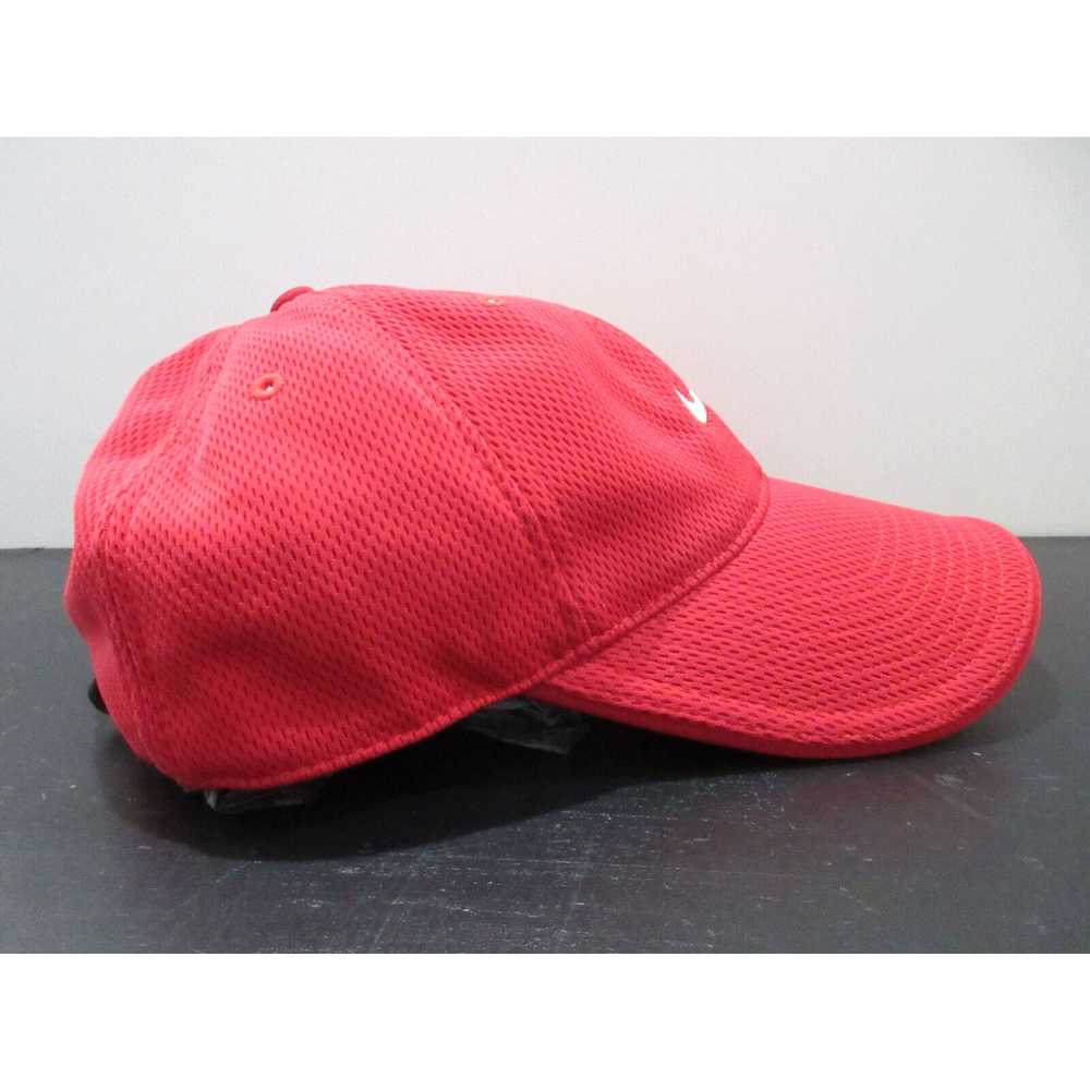 Nike VINTAGE Nike Hat Cap Strap Back Red White Sw… - image 4