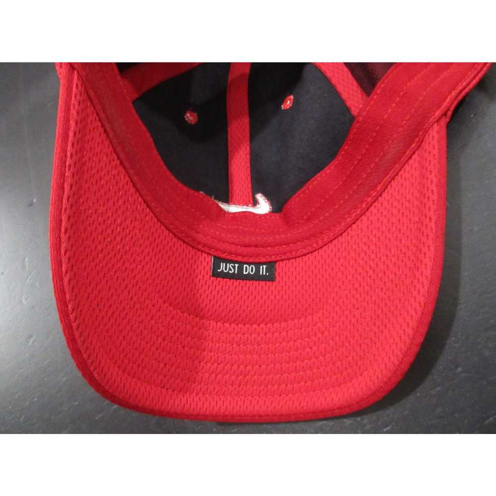 Nike VINTAGE Nike Hat Cap Strap Back Red White Sw… - image 7