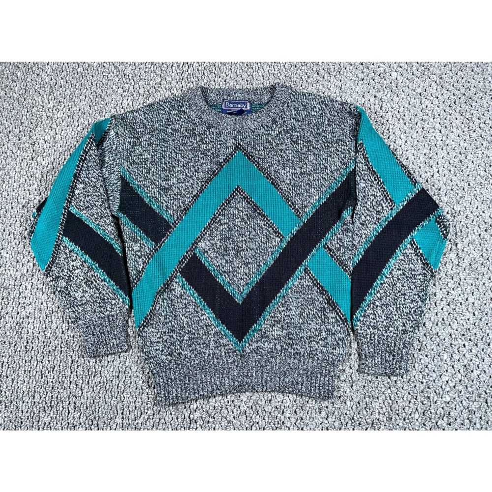 Etro VTG 80s Geometric Pattern Sweater Women's Me… - image 1