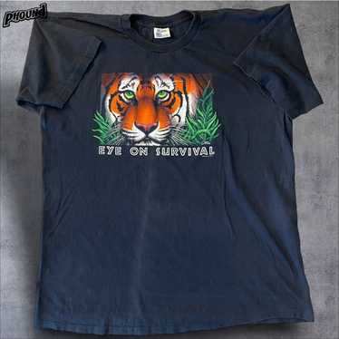 Vintage Vtg Faded 1993 Human-I-Tees Tiger Eye On … - image 1