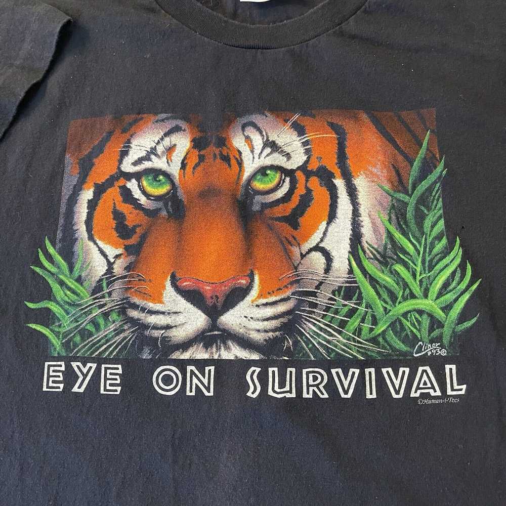 Vintage Vtg Faded 1993 Human-I-Tees Tiger Eye On … - image 4