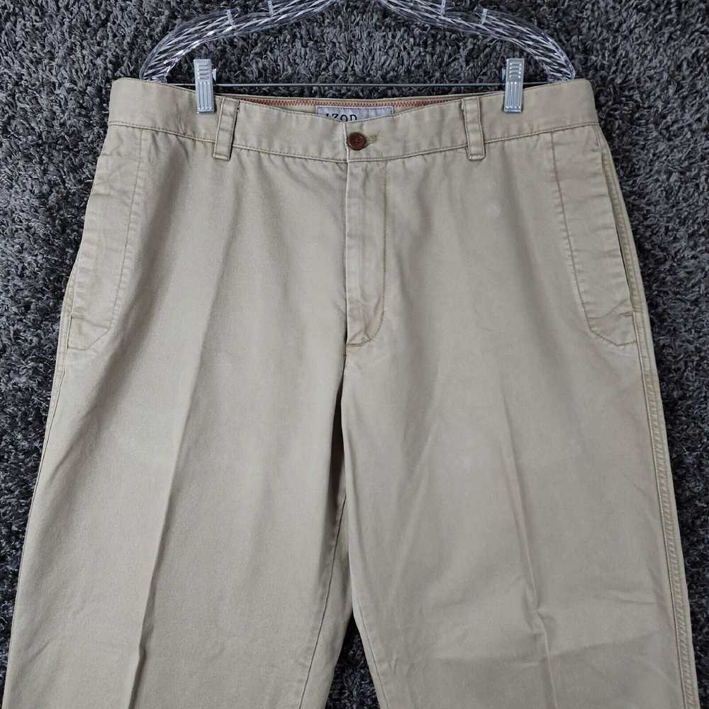 Izod IZOD Mens Beige Straight Leg Chino Pants Siz… - image 2