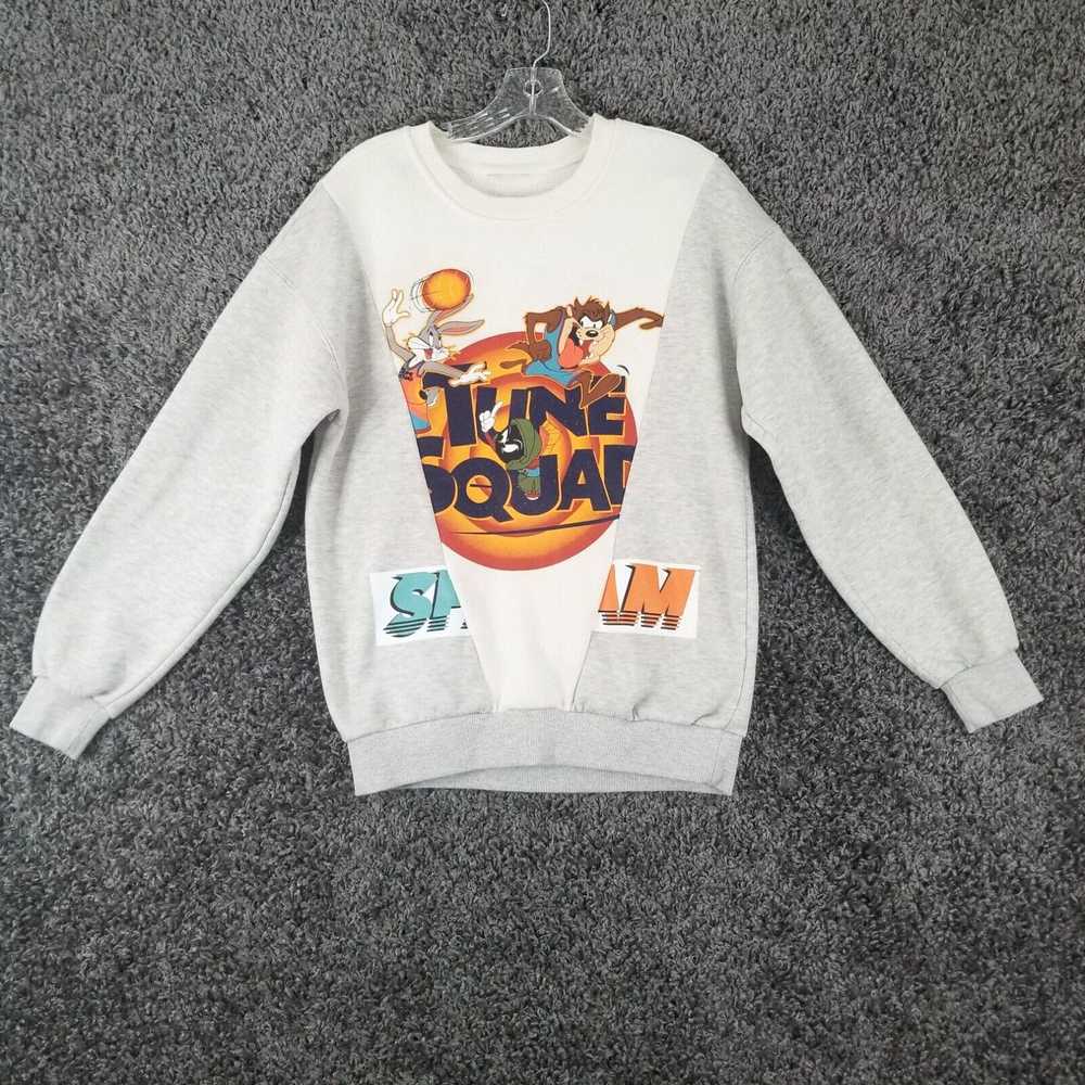 Vintage Space Jam Womens Gray Long Sleeve Graphic… - image 1