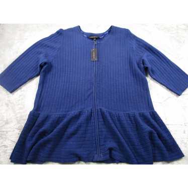 Vintage Lane Bryant Top Womens 18 Blue Blouse Ful… - image 1