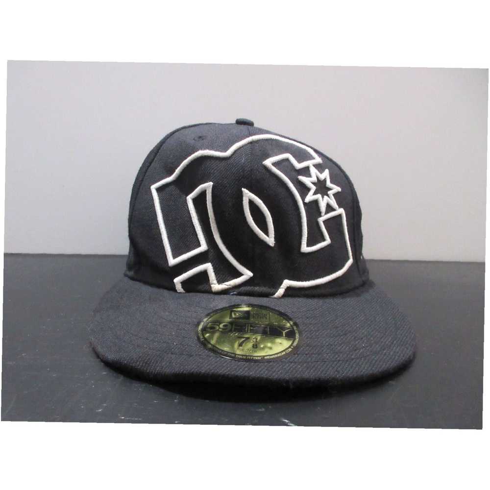 Vintage DC Shoes Hat Cap Fitted Mens 7 3/8 Black … - image 1