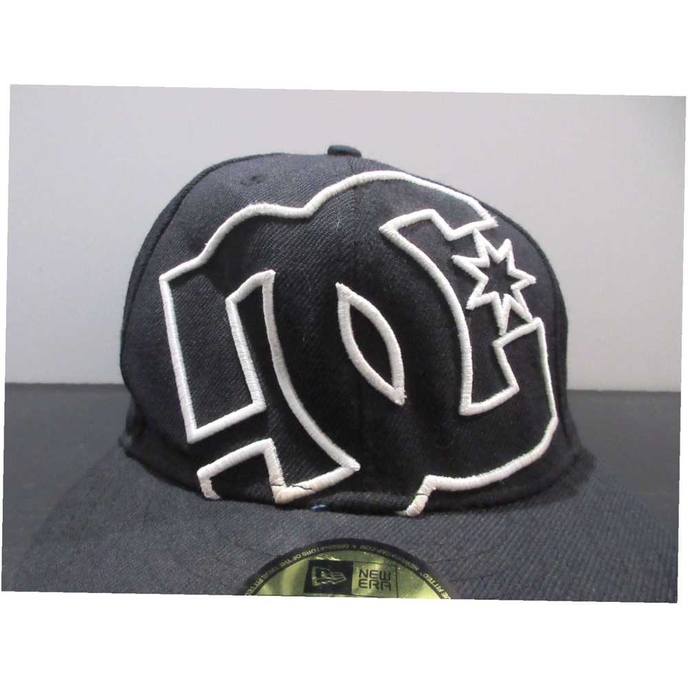 Vintage DC Shoes Hat Cap Fitted Mens 7 3/8 Black … - image 2