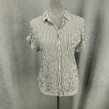 Vintage Jane And Delancey Shirt Womens M Gray Whi… - image 1