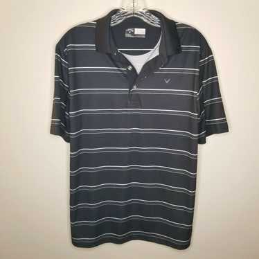 Callaway Callaway Mens Black Striped Short Sleeve 