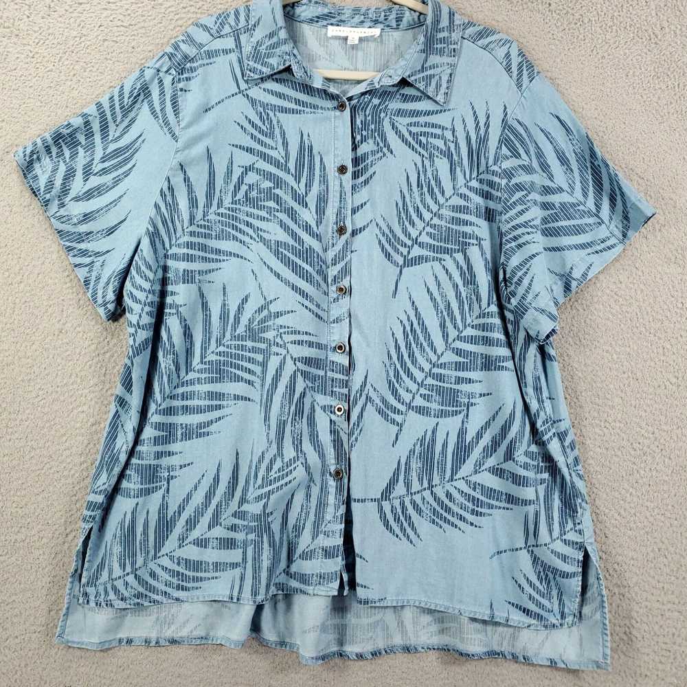 Vintage Jane And Delancey Shirt Womens 1X Blue Fl… - image 2