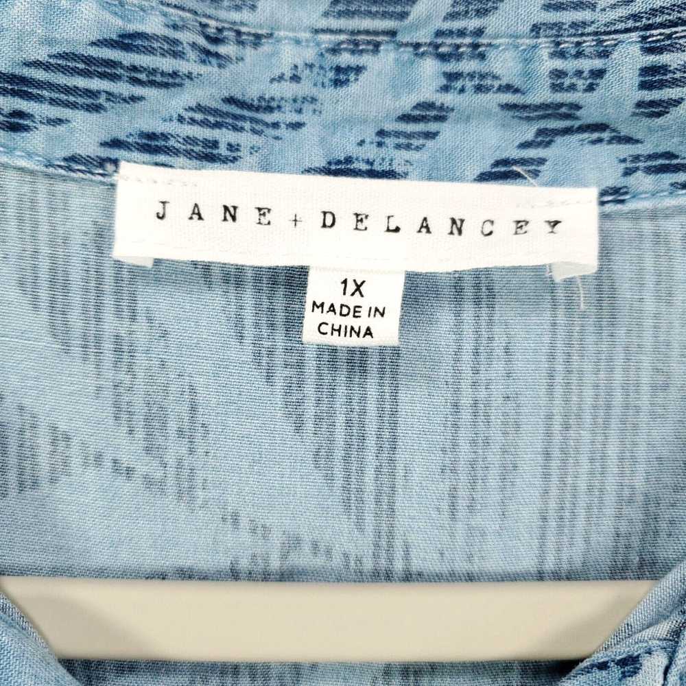 Vintage Jane And Delancey Shirt Womens 1X Blue Fl… - image 7