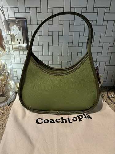 バッグ Vintage Coach Ergo Green Nubuc Leather VINTAGE COACH / OLD COACH ERGO POCKET ZIP 9033 KIWI My first