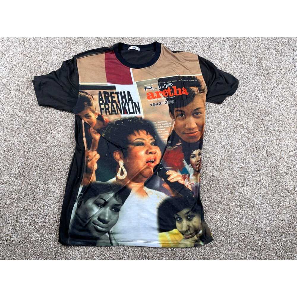 Vintage Aretha Franklin Memorial Print T-Shirt Ad… - image 1