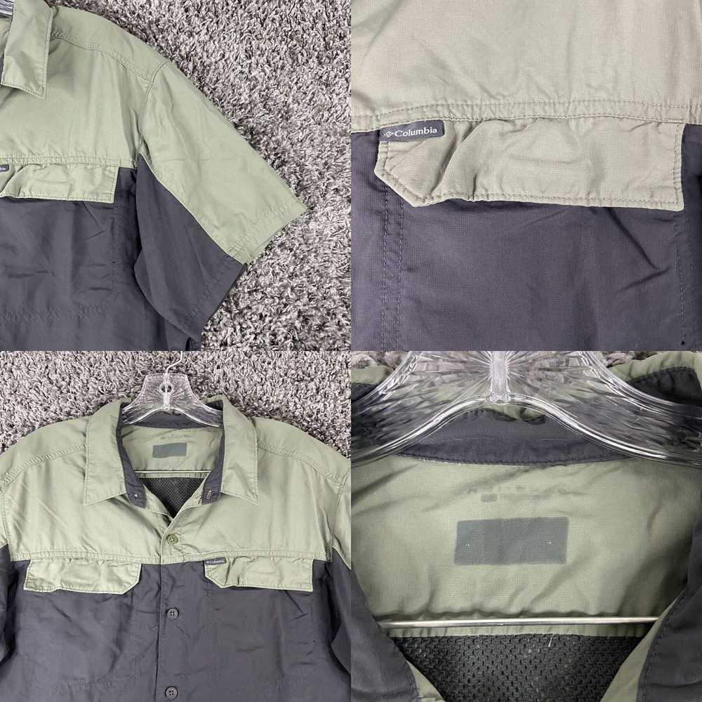 Vintage Columbia Men’s L Button Down Green Gray S… - image 4