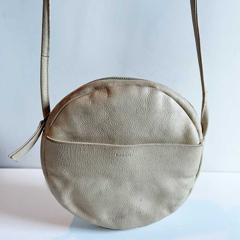 Vintage Baggu Natural milled pebbled leather Beig… - image 1