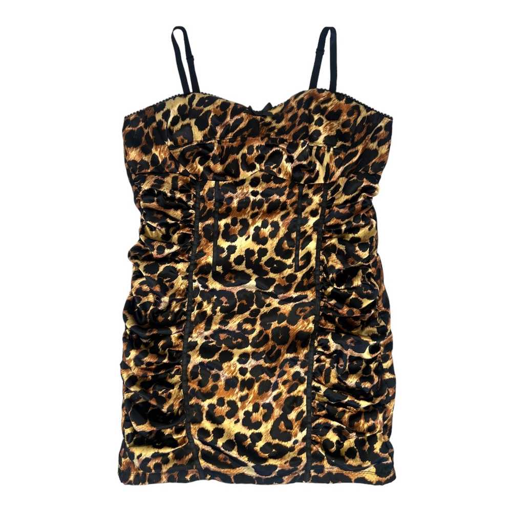 Satin Cheetah Print Bustier Dress (2X) - image 1