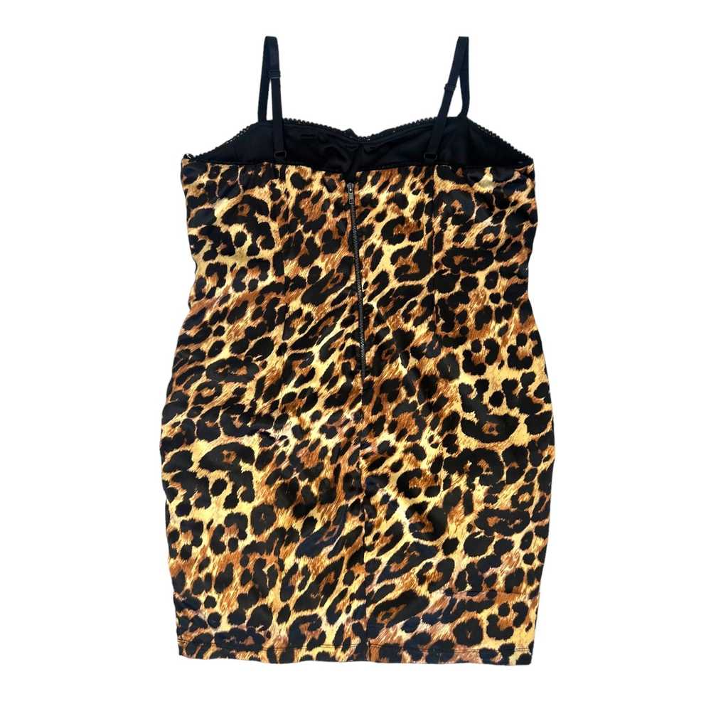 Satin Cheetah Print Bustier Dress (2X) - image 2