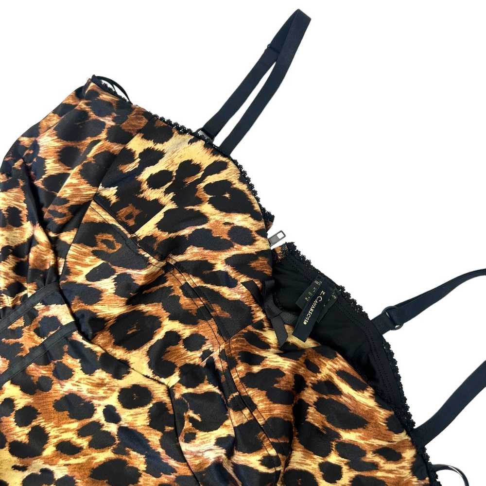 Satin Cheetah Print Bustier Dress (2X) - image 3