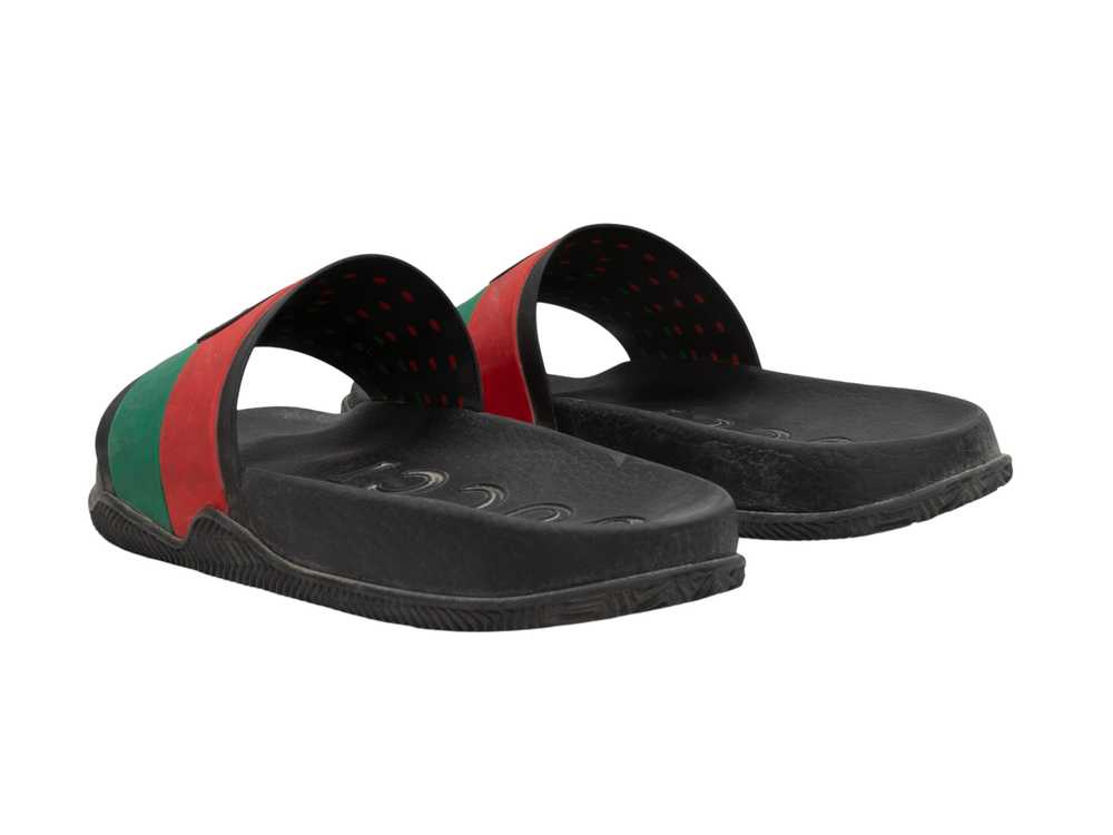 Black & Multicolor Gucci Men's Rubber Slide Sanda… - image 4