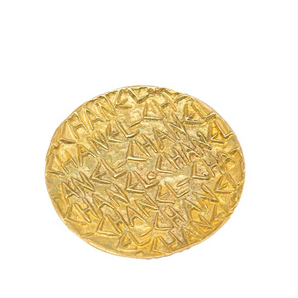 Gold Chanel CC Brooch - image 2