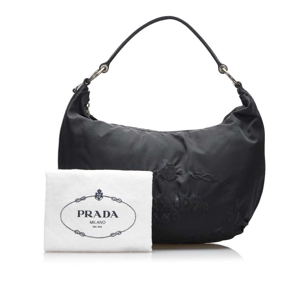 Black Prada Canapa Logo Tessuto Hobo - image 10