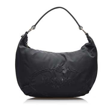 Black Prada Canapa Logo Tessuto Hobo - image 1