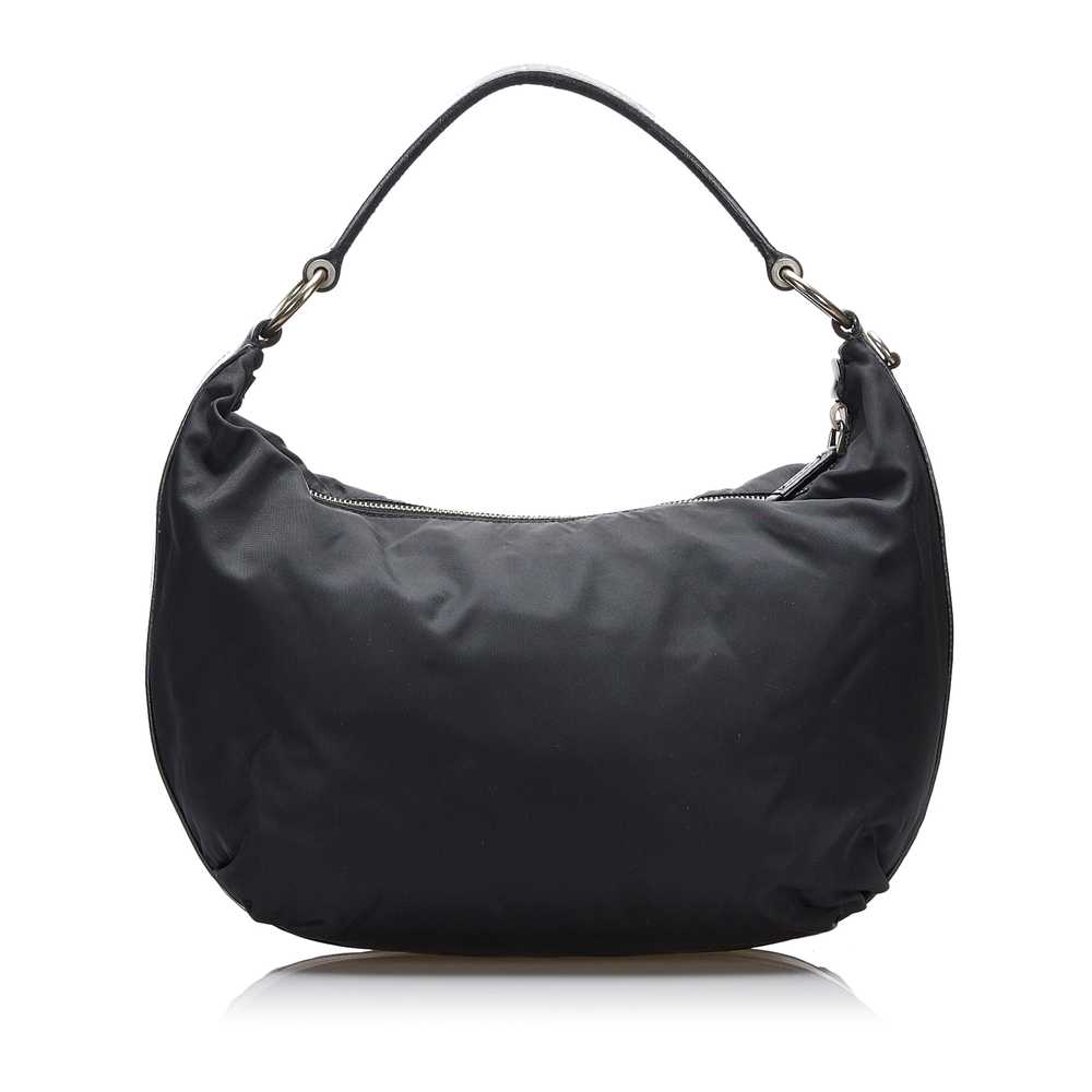 Black Prada Canapa Logo Tessuto Hobo - image 3