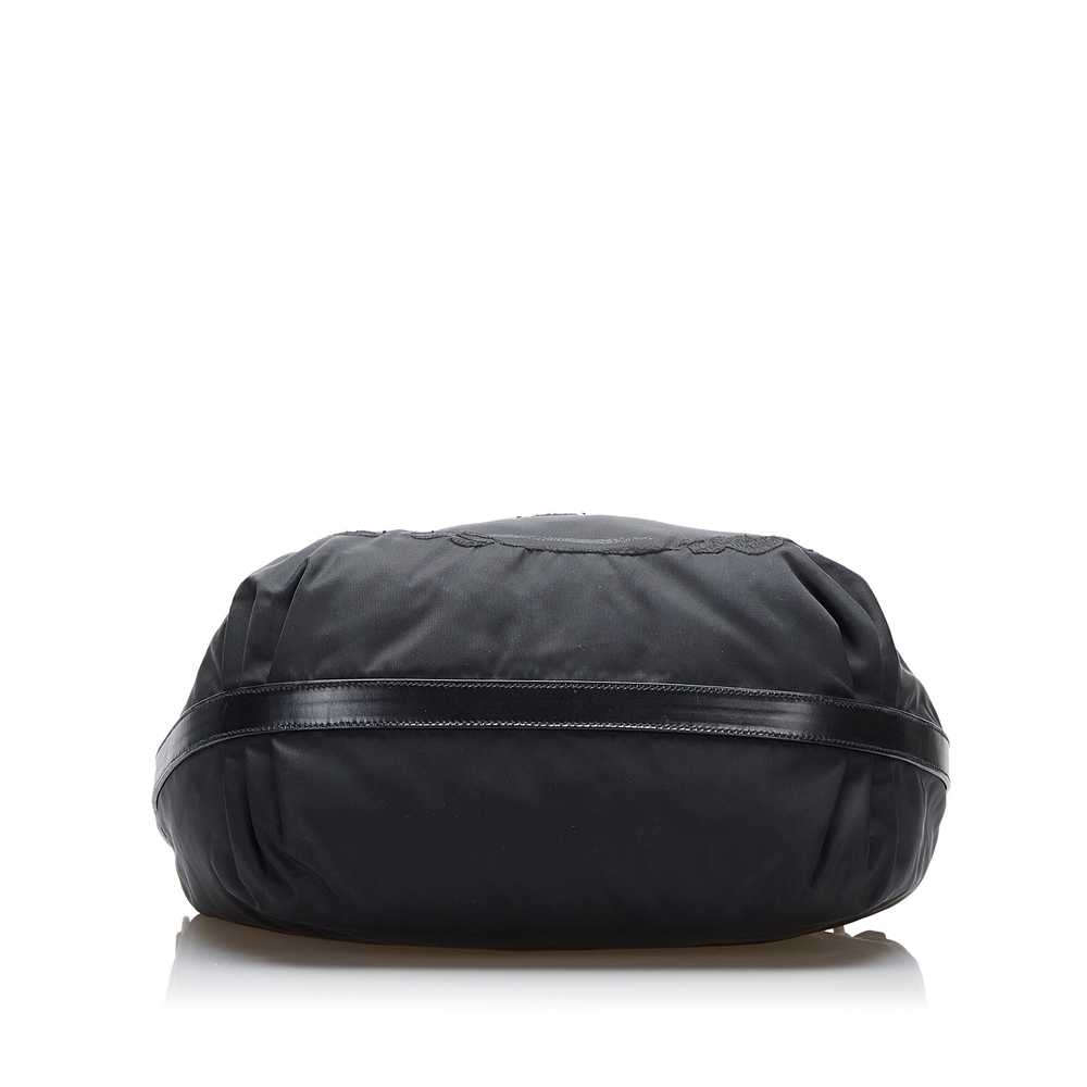 Black Prada Canapa Logo Tessuto Hobo - image 4