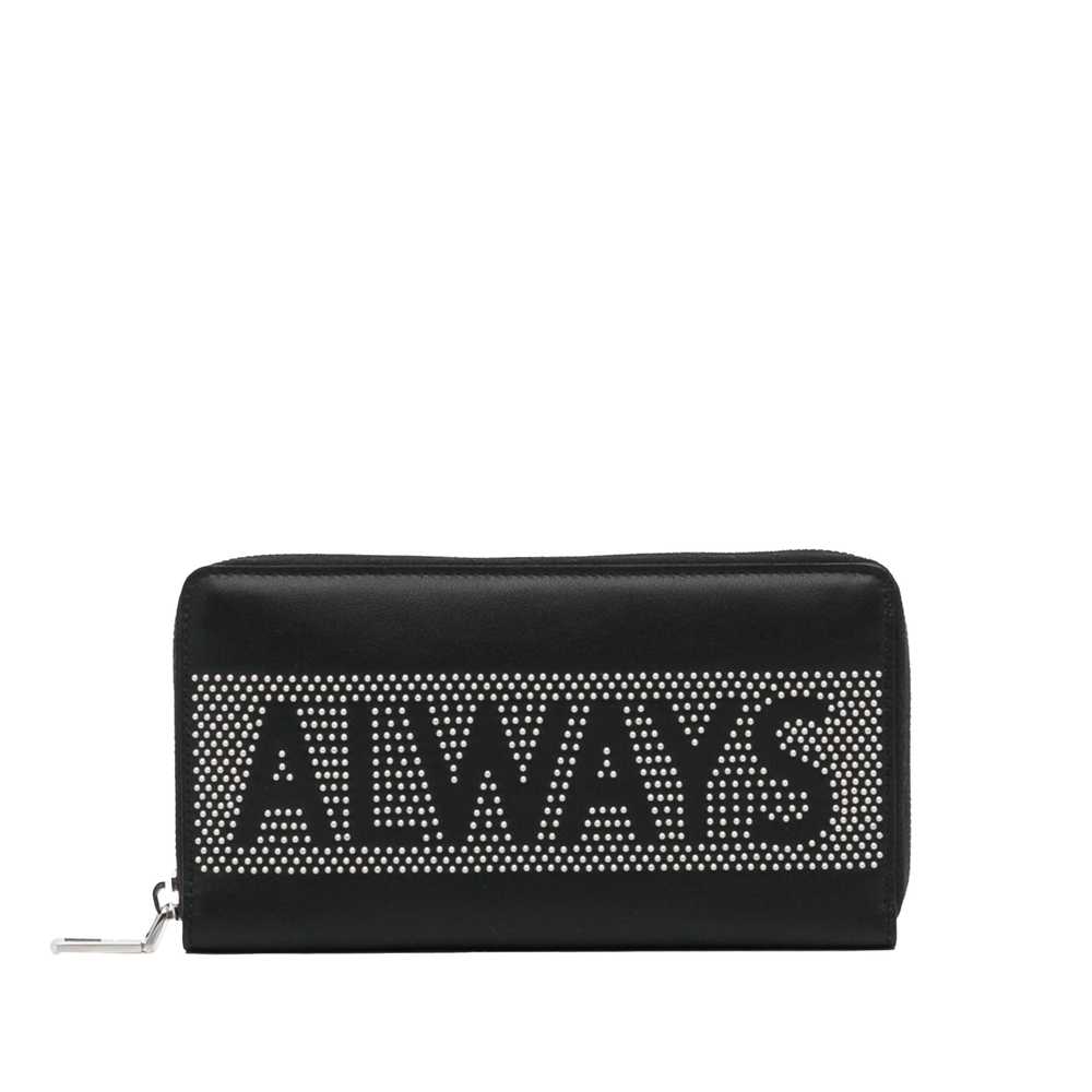 Black Valentino Studded Zip Around Wallet - image 1