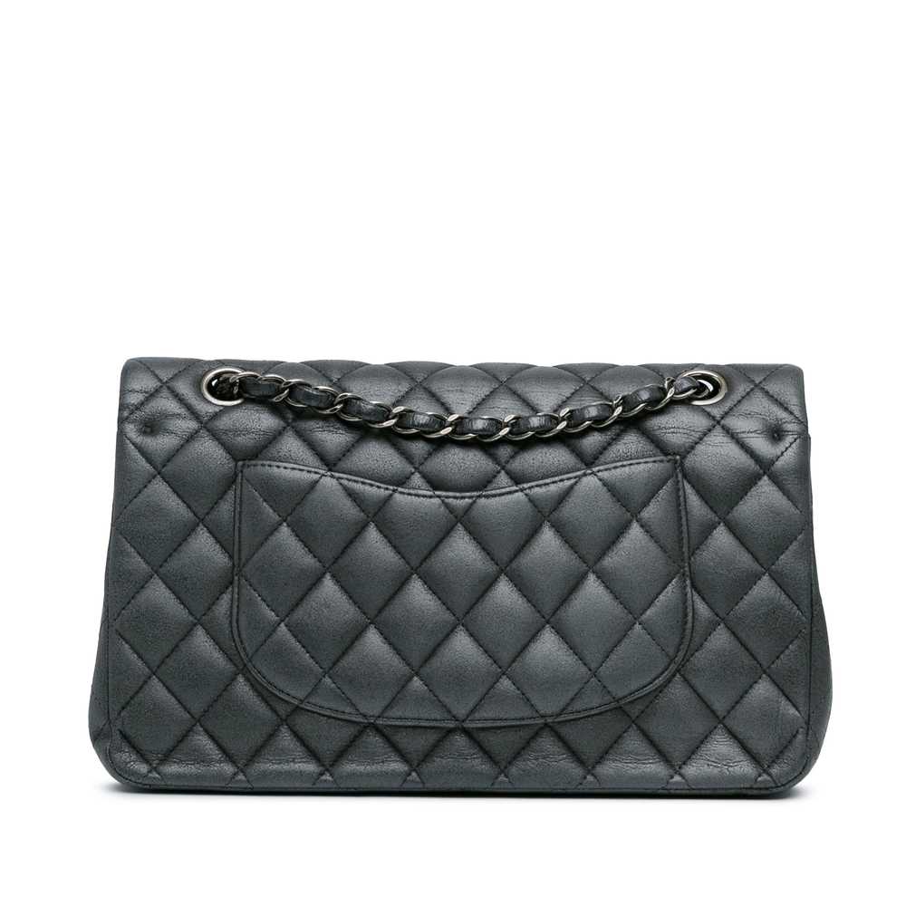 Silver Chanel Medium Classic Lambskin Double Flap… - image 3