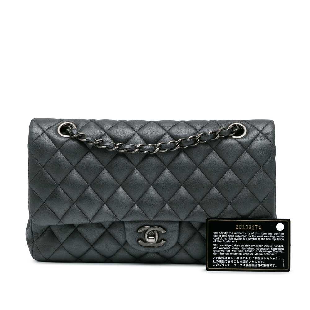 Silver Chanel Medium Classic Lambskin Double Flap… - image 8