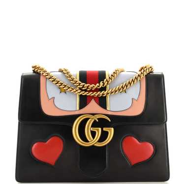 GUCCI Web Heart GG Marmont Chain Shoulder Bag Lea… - image 1