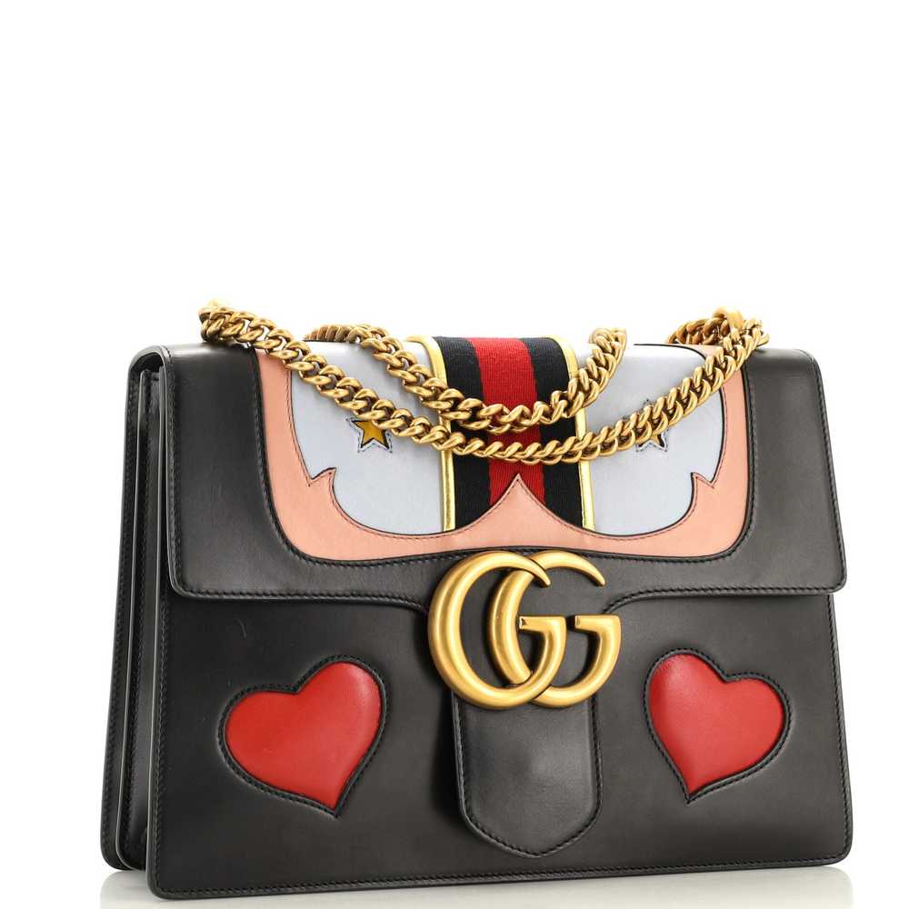 GUCCI Web Heart GG Marmont Chain Shoulder Bag Lea… - image 2