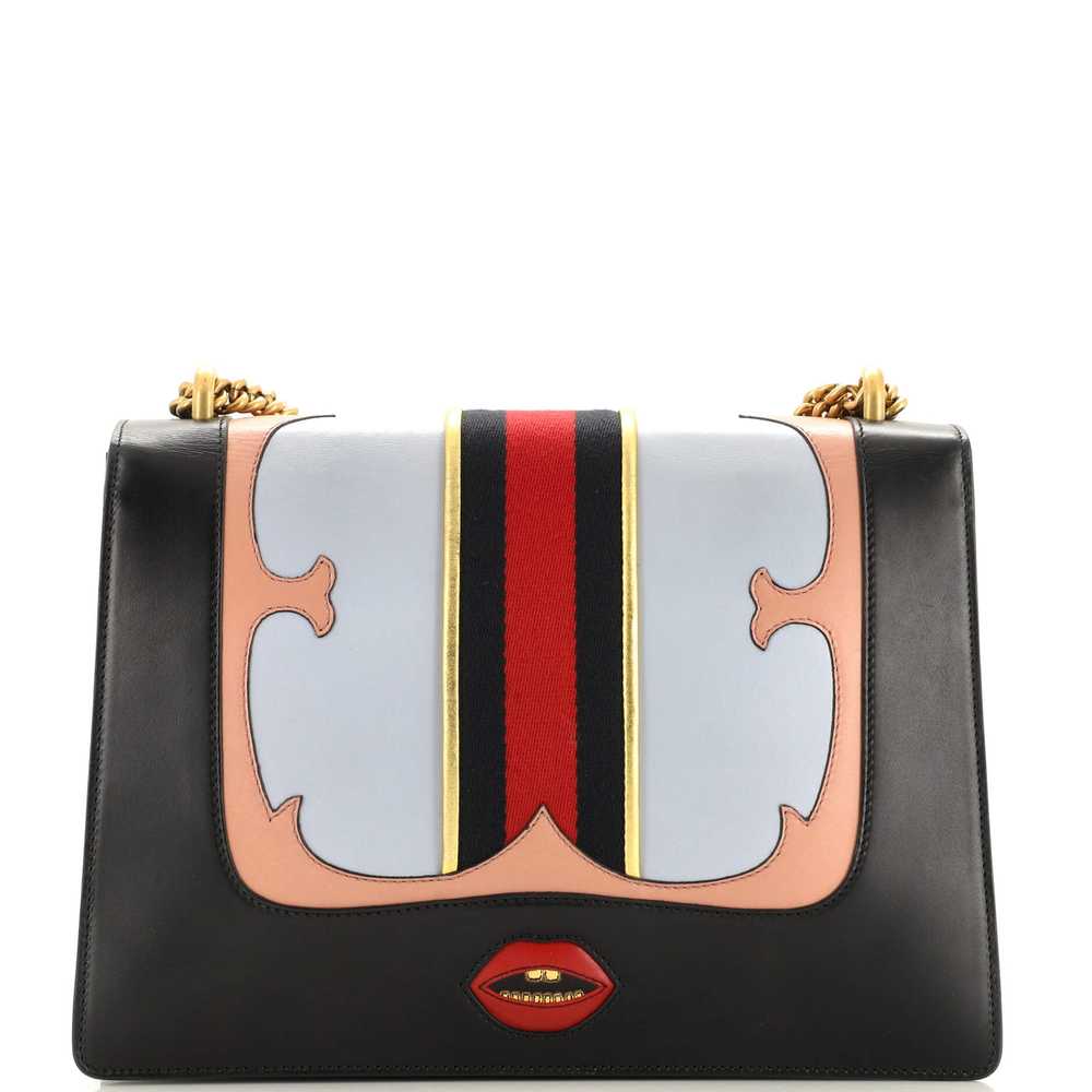 GUCCI Web Heart GG Marmont Chain Shoulder Bag Lea… - image 3