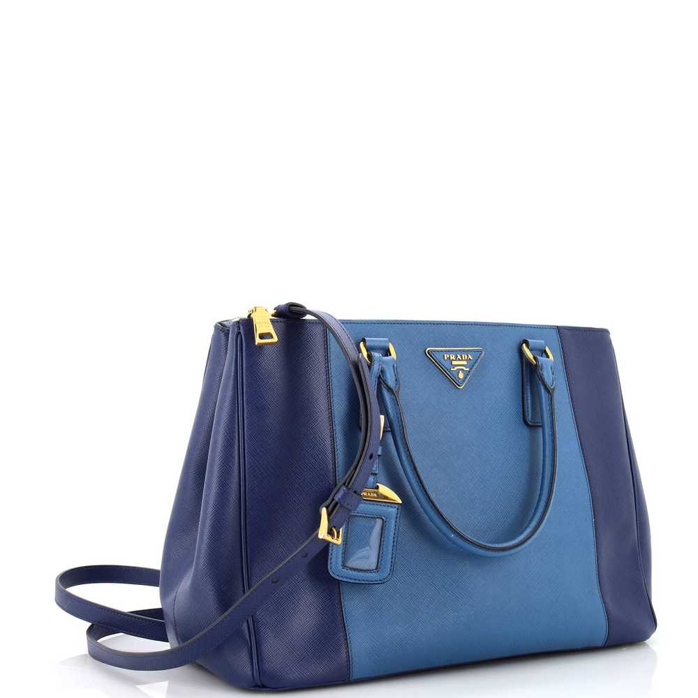 PRADA Bicolor Double Zip Lux Tote Saffiano Leathe… - image 2