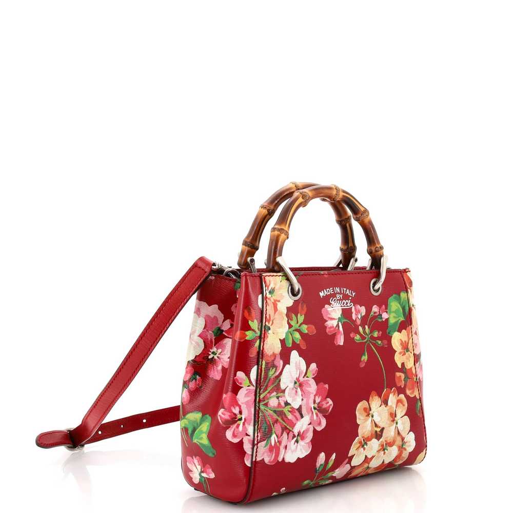 GUCCI Bamboo Shopper Tote Blooms Print Leather Mi… - image 2