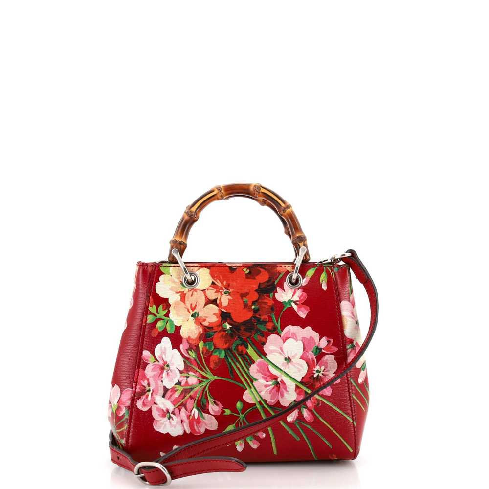 GUCCI Bamboo Shopper Tote Blooms Print Leather Mi… - image 3