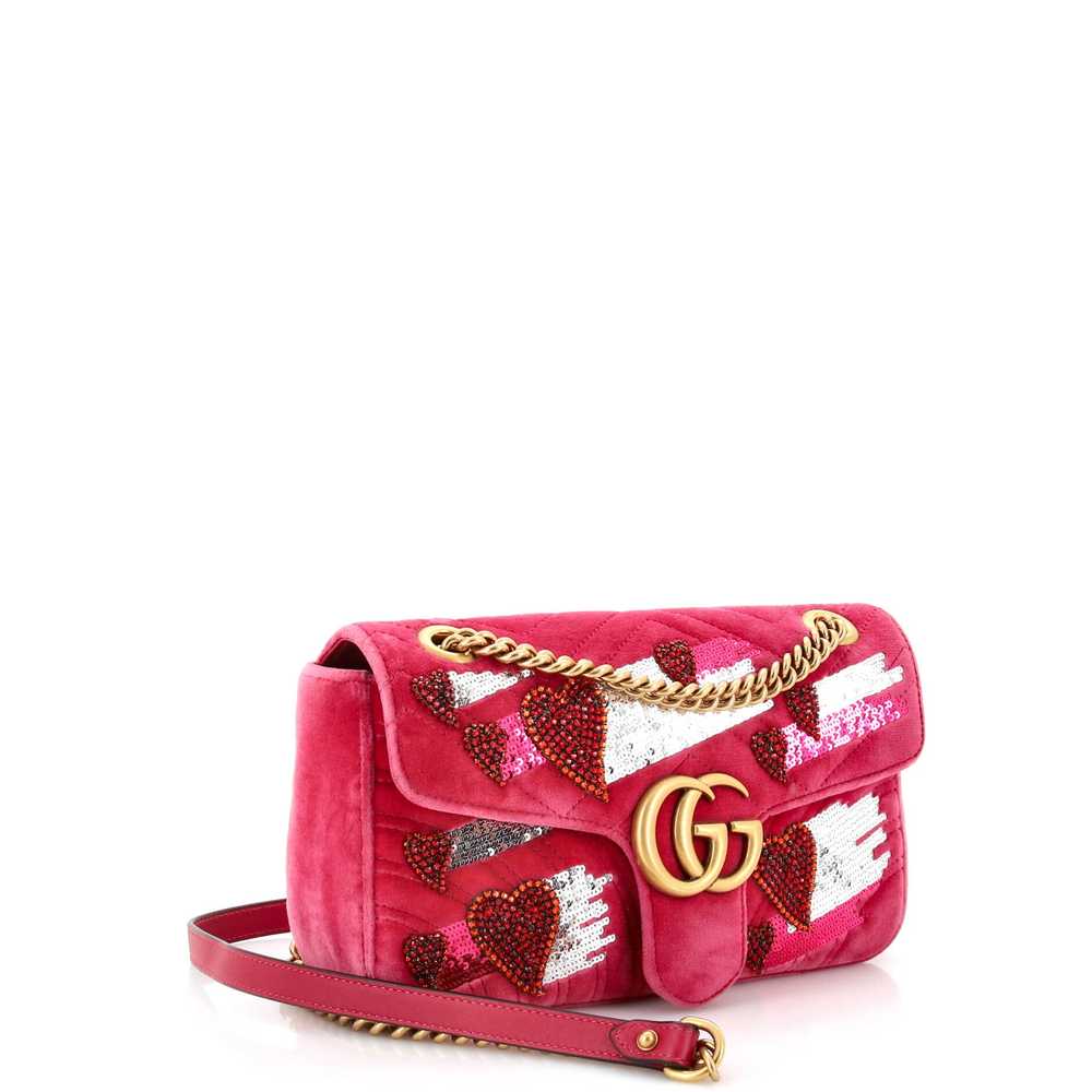 GUCCI GG Marmont Flap Bag Crystal Embellished Mat… - image 2