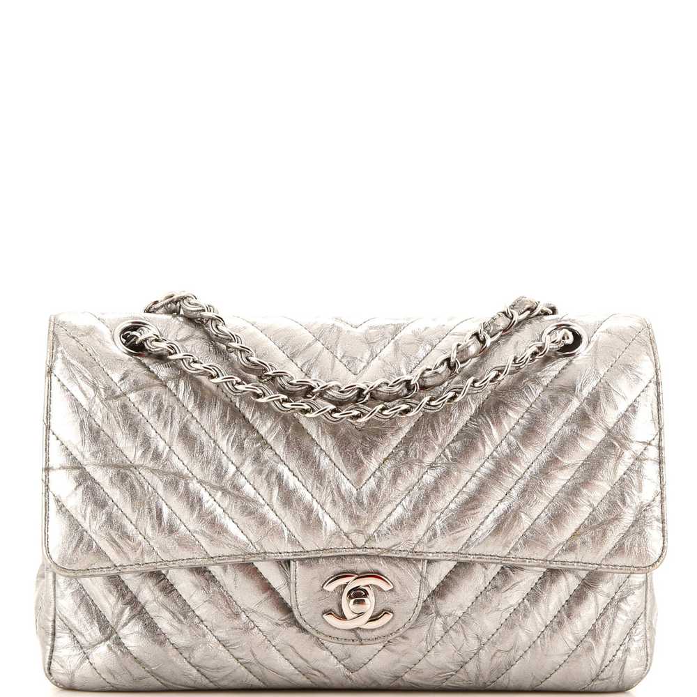 CHANEL Classic Double Flap Bag Chevron Crumpled M… - image 1