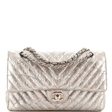 CHANEL Classic Double Flap Bag Chevron Crumpled M… - image 1