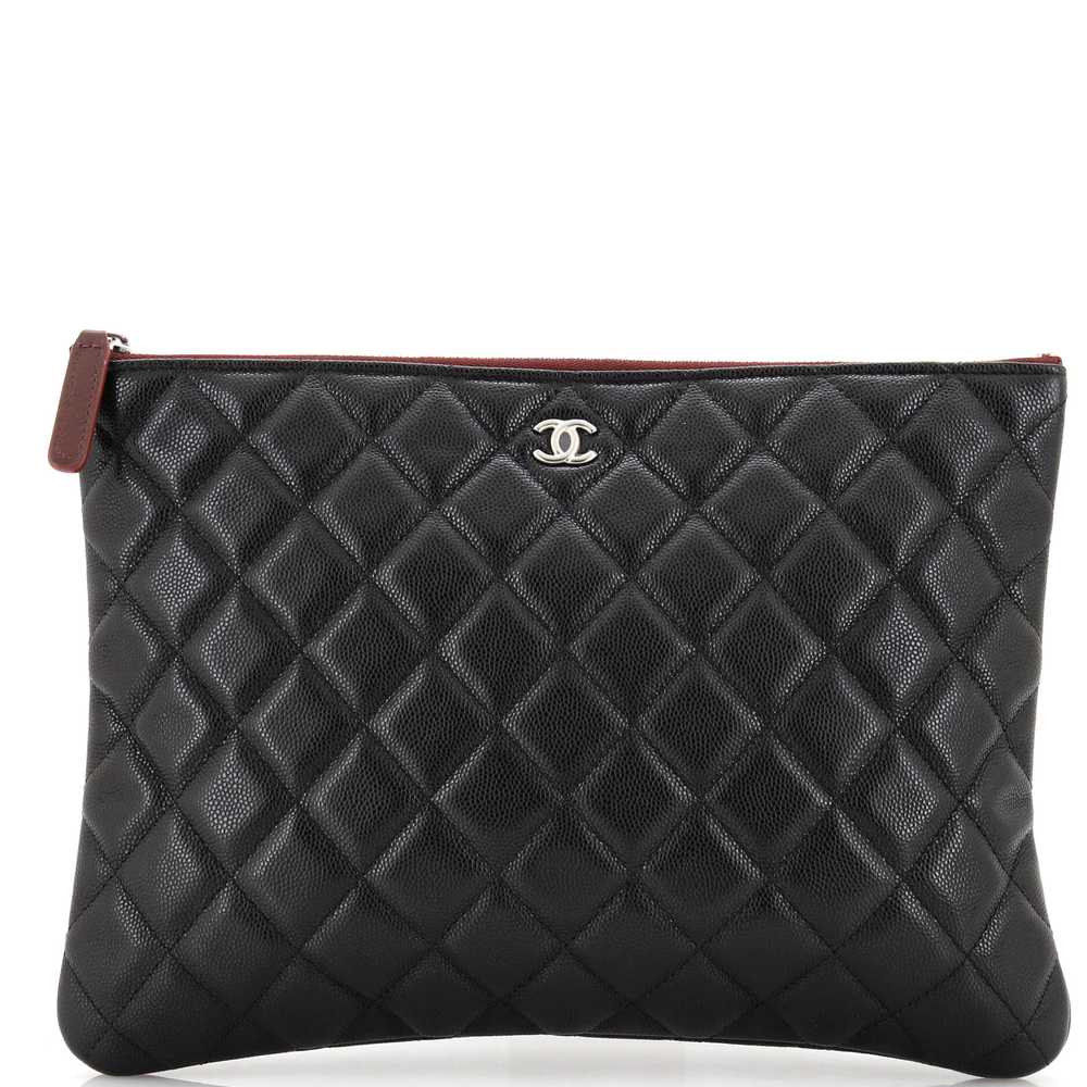 CHANEL O Case Clutch Quilted Caviar Medium - image 1