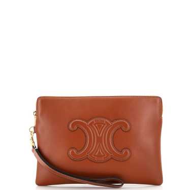 CELINE Cuir Triomphe Wristlet Pouch Leather Small