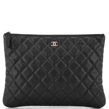 CHANEL O Case Clutch Quilted Caviar Medium - image 1