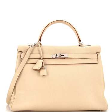 Hermes Kelly Handbag Light Clemence with Palladium