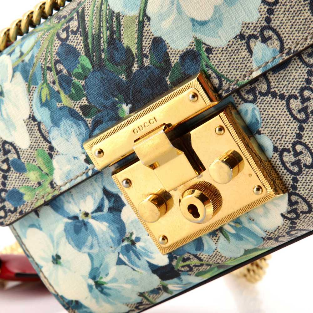 GUCCI Padlock Shoulder Bag Blooms Print GG Coated… - image 7